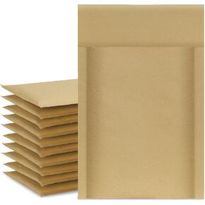 UCGOU Natural Kraft Bubble Mailers 6x10 Inch 50 Pack Brown Padded Envelopes #0 Small Business Mailing Packages Self Sealing Tear Resistant Boutique Bulk Mail Shipping Bags for Jewelry Makeup Supplies
