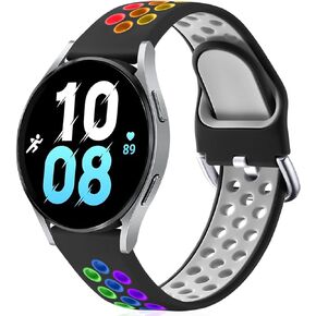 Lerobo Galaxy Watch 6 Band متوافق مع Samsung Galaxy Watch 4 Band 40mm 44mm، Galaxy Watch 4 Classic 42mm 46mm، Galaxy Watch 6 Bands، Galaxy Watch 5 Bands، Galaxy Watch 5 Pro 45mm، 20mm سيليكون