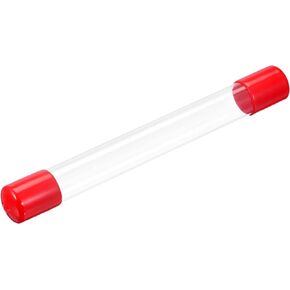 PATIKIL Clear Rigid Tube Round Plastic Tubing with Red Rubber Caps Polycarbonate Water Pipe, 305mm/ 12 Inch Length, 20mmx21mm/0.78"x0.82", 1 Set