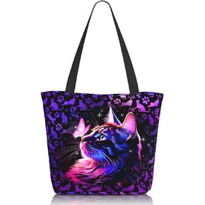Mtsouya Tote Bag for Women Large Shoulder Bag with Zipper Pockets Stylish Print Handbags for Work Travel Shopping