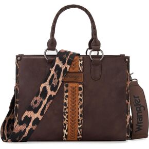 Wrangler Womens Leopard Print Woven Shoulder Purse