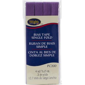 Wrights Products 117-200-064 Single Fold Bias Tape, 1/2" by 4 yd., Purple