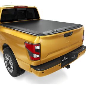 YITAMOTOR Soft Quad Fold Truck Bed Tonneau Cover Compatible with 2016-2024 Nissan Titan/ XD, Fleetside 6.5 ft Bed w/o Titan Box