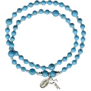 Turquoise Twist 4mm Rosary Bracelet
