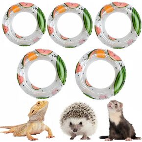 3.74 Inch Lizard Bearded Dragon Leopard Gecko Bath Collar Ring Swimming Rings Reptile Swim Life Jacket Float Ring for Leopard Gecko Anole Amphibians Cage Accessories Photo Shoot Toy