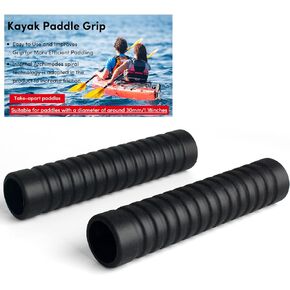 مقابض مجداف VEITHI Kayak من السيليكون غير القابلة للانزلاق، خيط لولبي من الداخل، ملحقات التجديف لمجاديف التفكيك، منع ظهور البثور، تناسب قطر مجداف الكاياك حتى 1.18 بوصة (قطعتان أسودتان) in Kuwait