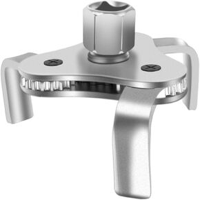 GZZTORES Universal Adjustable Oil Filter Wrench, Carbon Steel, Black, 1/2 & 3/8 Inch Square Drive Socket, 3-Jaw & 2-Way Design