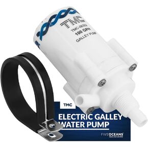 TMC Replacement Marine Electric Galley Water Pump with Mounting Clamp 12V for Boats and RVs, Five Oceans FO739