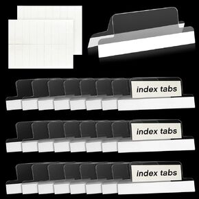 2 Inch Insertable Self-Adhesive Tabs with Printable Inserts with File Folder Labels Sticky Plastic Index Clear Divider Stick on File Self Adhesive for Book Page(50 Pieces)
