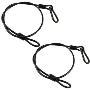 SDTC Tech 2-Pack Vinyl Coated Stainless Steel Wire Rope with Carabiner Hook and Looped Ends 5/32" Diameter x 48" Length Flexible Heavy Duty Security Cable