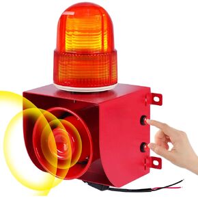 Saladulce Alarm Siren Strobe Light 120dB Industrial Sound Light Alarm Outdoor Waterproof Siren Strobe Alarmfor Home Security AC110V Tone Volume Adjustable