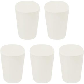 MECCANIXITY Rubber Tapered Plug 43mm to 52mm Solid Test Tubes Bungs Stopper White for Lab Home 5 Pieces