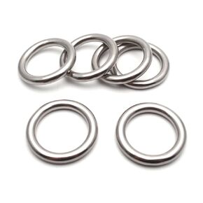 Sydien 6Pcs 304 Stainless Steel Seamless Welded O-Ring for Marine Boat Fittings,30mm Inner Diameter 6mm Thickness