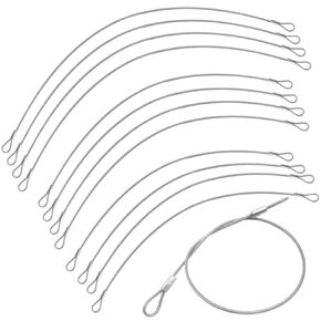 12 Pcs Stainless Steel Cable,Yucool Cable Lock,Stainless Coated Wire Rope Stainless Steel Cable with Loops（10+12+14Inch）