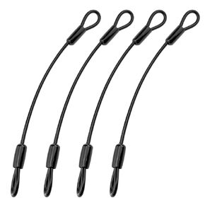 Lovelysp 12 Inch Heavy Duty Steel Loop Cable Braided Safety Cable Wire with Double Looped Ends for Outdoor Travel Home Hanging Transport 5mm Thickness -4PCS