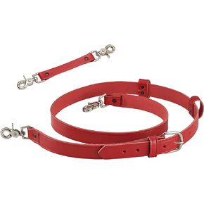 Perfect Fit Shield Wallets Firefighter Leather Bundle Radio Strap and Anti-Sway Holder Combo Kit Reflective Stripe Fireman Red Leather