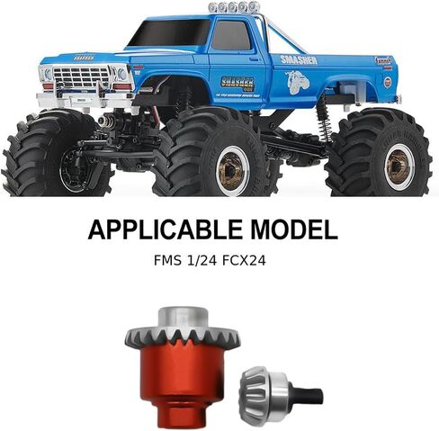 RCGOFOLLOW RC Car Gear Box,Metal Gear Box Set Part for 1/24 FMS FCX24 Crawler RC Upgrade Part Red in Saudi Arabia