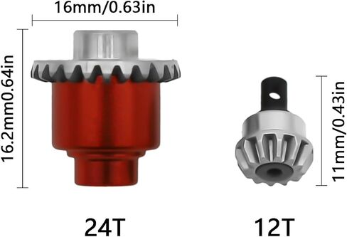 RCGOFOLLOW RC Car Gear Box,Metal Gear Box Set Part for 1/24 FMS FCX24 Crawler RC Upgrade Part Red in Saudi Arabia