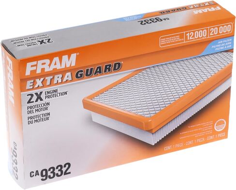 FRAM Extra Guard CA9332 Replacement Engine Air Filter for Select Ford, Lincoln, and Mercury Models, Provides Up to 12 Months or 12,000 Miles Filter Protection in Saudi Arabia