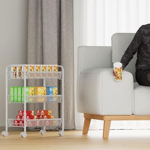 JANE EYRE 5-Tier Rolling Utility Storage Rack Cart on Wheels, Trolley Craft cart, Multi-Purpose Organizer Shelf, Black in Kuwait