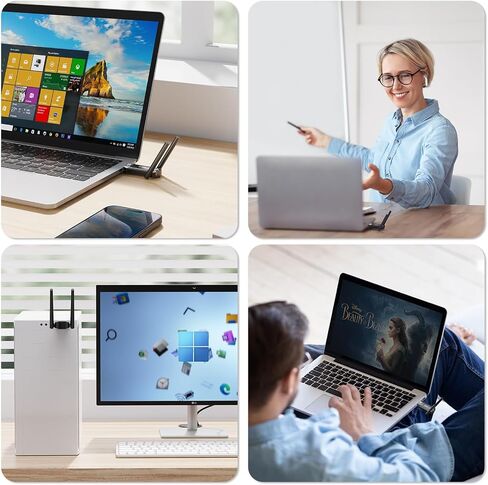 Maxuni USB WiFi Adapter, AC1300Mbps WiFi Dual Band Network Adapter with 2.4GHz/5GHz,Dual 5Dbi Antennas, Wireless Adapter for PC Desktop, Supports Windows11/10/8/7/Vista/XP, USB3.0 in Saudi Arabia