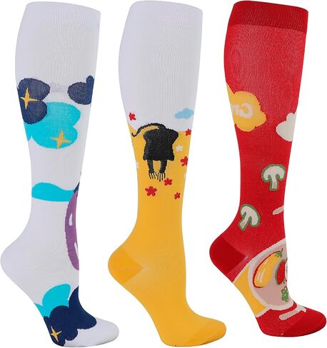 High Preformance - 3 Pairs Unisex Compression Socks, Plus Size Compression Socks Wide Calf - Compression Socks for Women 20-30 mmhg Knee High Wide Calf Compression Socks for Men in Saudi Arabia