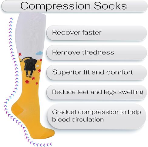 High Preformance - 3 Pairs Unisex Compression Socks, Plus Size Compression Socks Wide Calf - Compression Socks for Women 20-30 mmhg Knee High Wide Calf Compression Socks for Men in Saudi Arabia