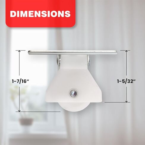 Easy to Install Large Cord Pulleys, Set of 4 - Smooth, Reliable Operation, Prevents Cord Fraying - Ideal for Roman and Pleated Shades - Versatile Use with Multiple Cords, by Amazing Drapery Hardware in Saudi Arabia