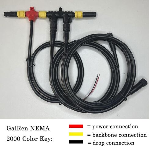 كابل إسقاط GaiRen NMEA 2000، معالجة كابلات إسقاط 0.5 متر شبكة NEMA 2K لـ Lowrance Simrad Garmin in Kuwait