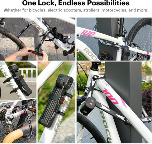 Sportneer Bike Lock - High Security Folding Bicycle Lock Art Certified - Bike Locks Heavy Duty Anti Theft with 3 Stainless Keys and Mount Bracket for Bicycles Scooter Ebike - 95m/3.12ft in Saudi Arabia