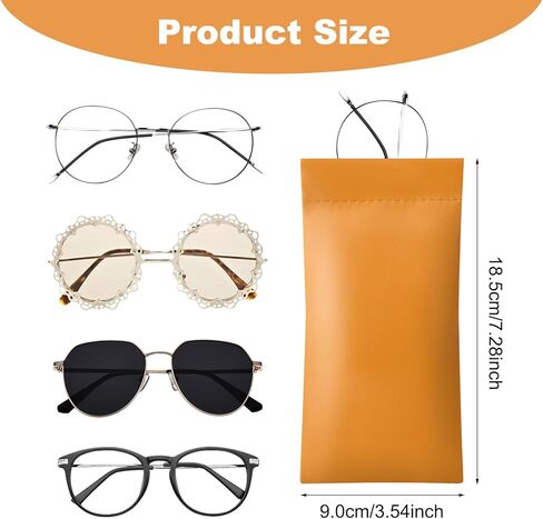 Mabor 4 Pcs Soft Glasses Case,Eye Glasses Case Automatically Close,Store Various Small Items for Traveling,Soft Leather Sunglasses Bag,Glasses Case Soft Sunglasses Pouch Soft Eyeglass Cases for Women in Saudi Arabia