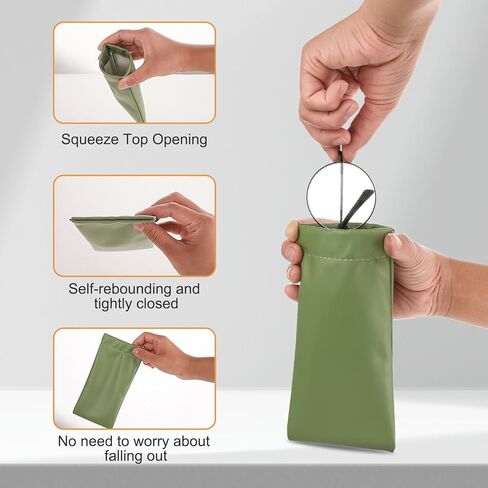 Mabor 4 Pcs Soft Glasses Case,Eye Glasses Case Automatically Close,Store Various Small Items for Traveling,Soft Leather Sunglasses Bag,Glasses Case Soft Sunglasses Pouch Soft Eyeglass Cases for Women in Saudi Arabia