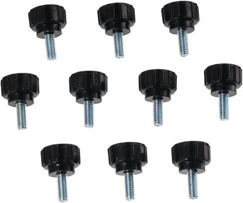 10Pack Carbon Steel Threaded Knurled Thumbscrew,M4*10 Knurled Handle Bolts,Screw on Knobs Grips in Saudi Arabia