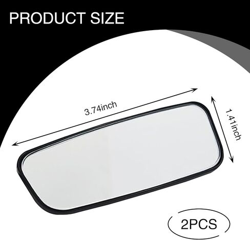 dawfall Pack-2 Car Blind Spot Mirror Replacements, Waterproof HD Rectangular Vehicle Reversing Auxiliary Mirror, Universal Automotive Rearview Mirror Accessories for Truck SUV Car (Black) in Saudi Arabia