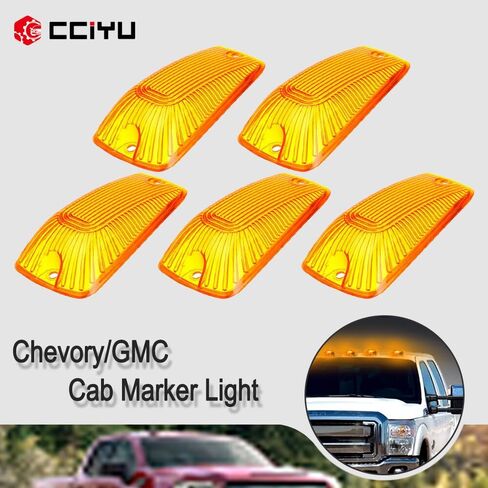 cciyu Cab Marker Light 5x Amber Top Roof Running Light Cab Clearance Marker Cover Lens Cab Marker Assembly for 1988-2000 For Chevy GMC in Saudi Arabia