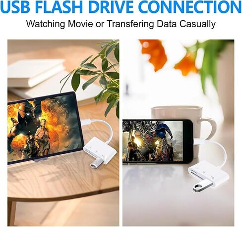 USB C SD Card Reader for iPhone, Memory Card Reader with USB Camera Adapter Plug and Play Trail Game Camera SD Card Viewer Supports SD and TF Card Micro SD Card Adapter for iPad No App Required in Saudi Arabia