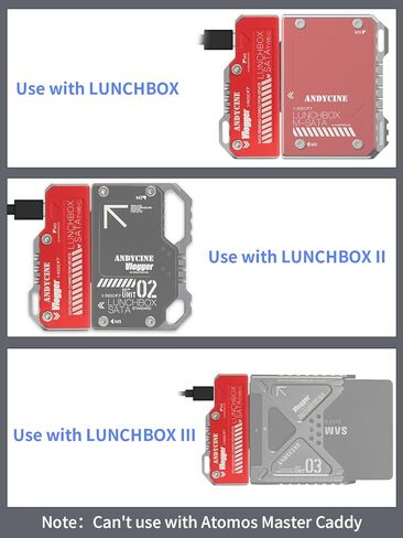 ANDYCINE USB-C to SATA Adapter for Lunchbox Series Lunbox Readers Compatible Lunchbox Series,Red Color(NOT for Atomos Master Caddy) in Kuwait