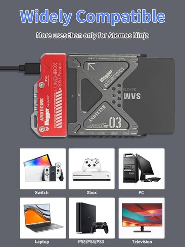 ANDYCINE USB-C to SATA Adapter for Lunchbox Series Lunbox Readers Compatible Lunchbox Series,Red Color(NOT for Atomos Master Caddy) in Kuwait