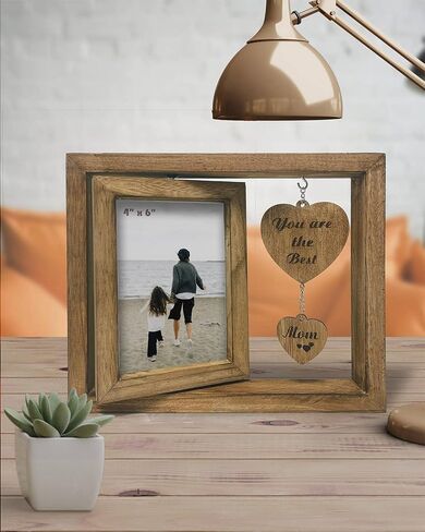 Ylu Yni 4x6 Picture Frame, Rustic Wooden Double Sided Photo Frames, Creative Vase for Plants and Flowers, Engagement Gifts for Women, Valentines Day Decor in Saudi Arabia