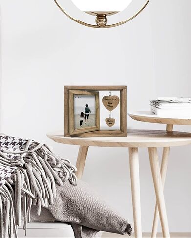 Ylu Yni 4x6 Picture Frame, Rustic Wooden Double Sided Photo Frames, Creative Vase for Plants and Flowers, Engagement Gifts for Women, Valentines Day Decor in Saudi Arabia