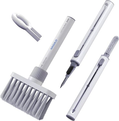 HAGULO - Soft Brush Keyboard Cleaner 5-in-1 Multi-Function Keyboard Cleaning Tools Computer Cleaning Tools Kit Corner Gap Duster Keycap Puller for Keyboard Earphones Airpods Bluetooth in Saudi Arabia