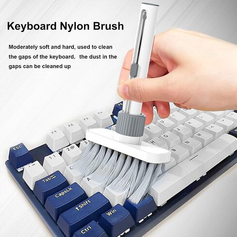 HAGULO - Soft Brush Keyboard Cleaner 5-in-1 Multi-Function Keyboard Cleaning Tools Computer Cleaning Tools Kit Corner Gap Duster Keycap Puller for Keyboard Earphones Airpods Bluetooth in Saudi Arabia