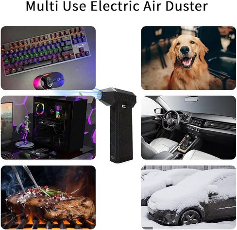 منفضة هواء كهربائية قوية من كوموكس - سرعة عالية 170000 دورة في الدقيقة، مستويات تدفق هواء قابلة للتعديل، تحل محل منفاخ الهواء المضغوط الذي يمكن إعادة شحنه لتنظيف لوحات مفاتيح الكمبيوتر، والاستخدام الخارجي، والسيارات، والمنزل in Kuwait