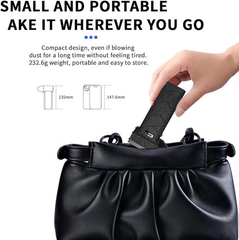 منفضة هواء كهربائية قوية من كوموكس - سرعة عالية 170000 دورة في الدقيقة، مستويات تدفق هواء قابلة للتعديل، تحل محل منفاخ الهواء المضغوط الذي يمكن إعادة شحنه لتنظيف لوحات مفاتيح الكمبيوتر، والاستخدام الخارجي، والسيارات، والمنزل in Kuwait