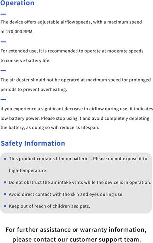 منفضة هواء كهربائية قوية من كوموكس - سرعة عالية 170000 دورة في الدقيقة، مستويات تدفق هواء قابلة للتعديل، تحل محل منفاخ الهواء المضغوط الذي يمكن إعادة شحنه لتنظيف لوحات مفاتيح الكمبيوتر، والاستخدام الخارجي، والسيارات، والمنزل in Kuwait