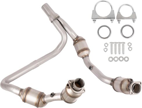 Yeoflagtrade High Flow Catalytic Convertor Kit Compatible with 2007-2009 Wrangler JK 3.8L V6 Front Y Pipe High Performance (EPA Compliant) in Saudi Arabia