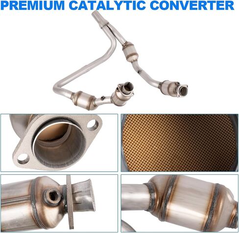 Yeoflagtrade High Flow Catalytic Convertor Kit Compatible with 2007-2009 Wrangler JK 3.8L V6 Front Y Pipe High Performance (EPA Compliant) in Saudi Arabia
