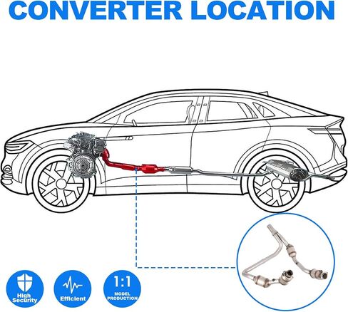 Yeoflagtrade High Flow Catalytic Convertor Kit Compatible with 2007-2009 Wrangler JK 3.8L V6 Front Y Pipe High Performance (EPA Compliant) in Saudi Arabia