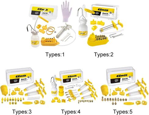 QOONESTL مجموعة نزيف الفرامل للدراجة قرص هيدروليكي زيت الفرامل المعدنية لشيمانو، MAGURA، TEKTRO، SRAM سلسلة أدوات إصلاح فرامل الدراجة (الحجم: النوع 1) in Kuwait