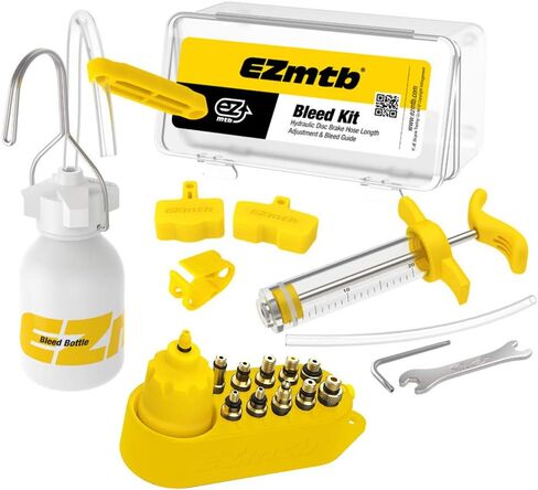 QOONESTL مجموعة نزيف الفرامل للدراجة قرص هيدروليكي زيت الفرامل المعدنية لشيمانو، MAGURA، TEKTRO، SRAM سلسلة أدوات إصلاح فرامل الدراجة (الحجم: النوع 1) in Kuwait